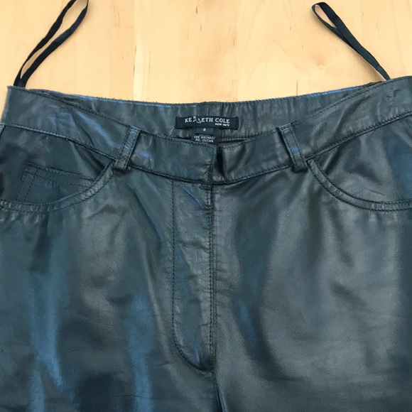 NEW LEATHER KENNETH COLE Sz 8 PANTS - Picture 2 of 8
